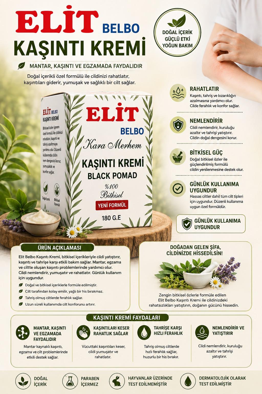 Elit Belbo Kaşıntı Kremi tanıtım görseli