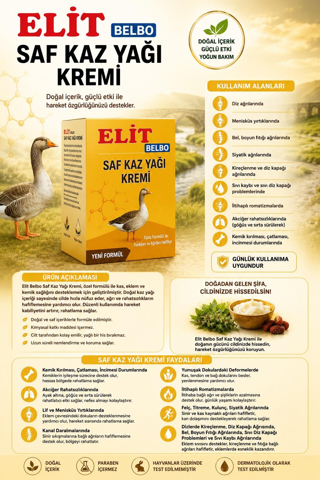 Elit Belbo Saf Kaz Yağı Kremi tanıtım görseli